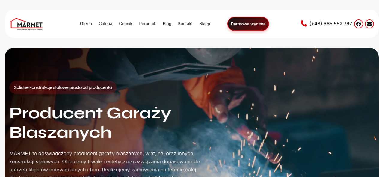 Garaże, blaszaki, producent Marmet